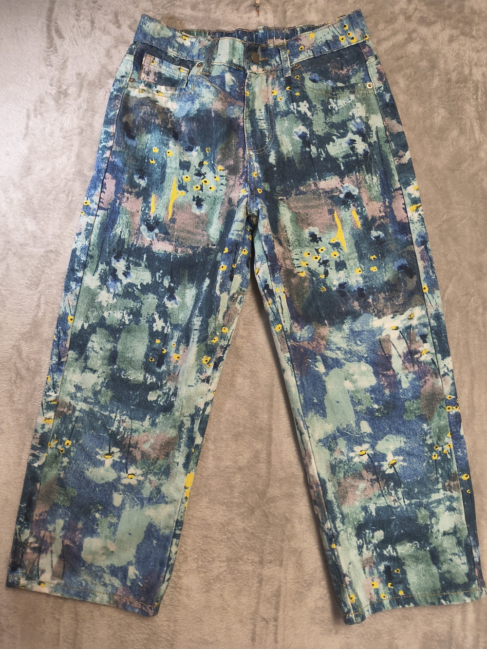 Oli & Hali Creative Canvas Abstract Painted Jeans - Size Small Great Cond